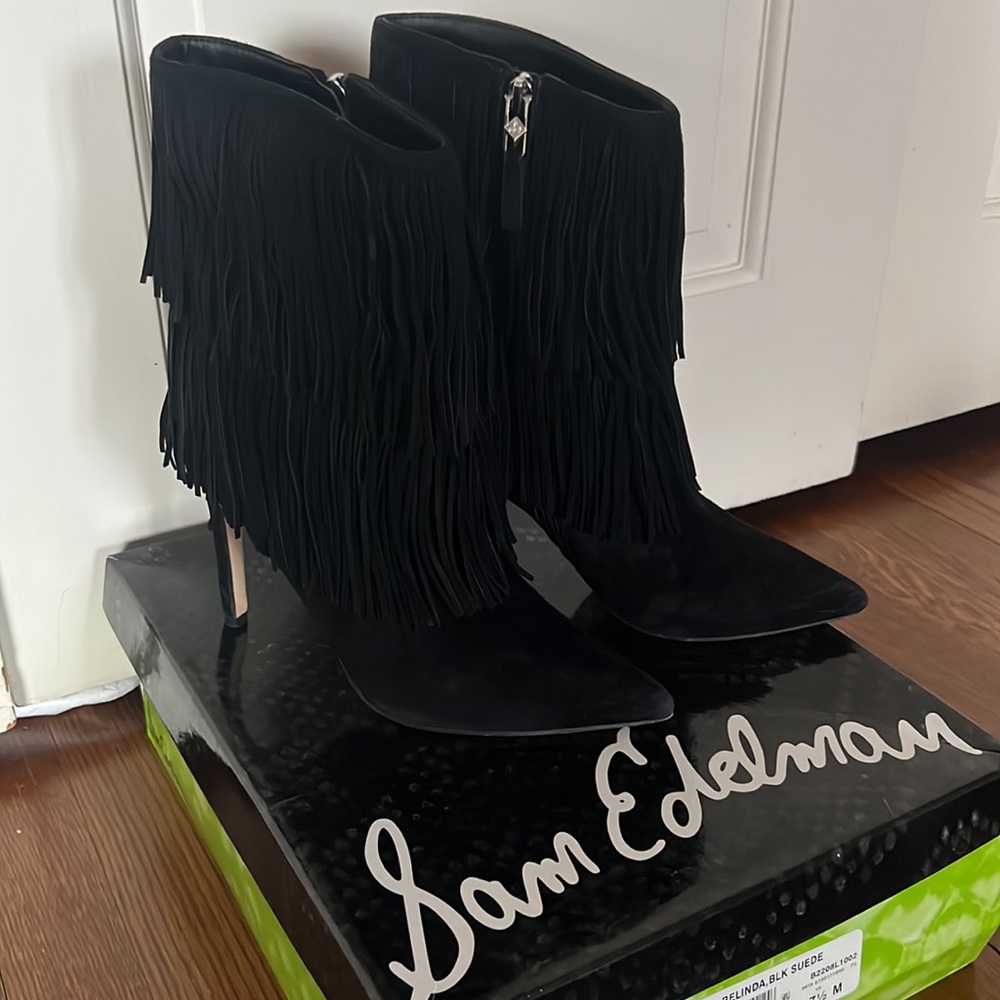 Sam Edelman Belinda Suede Boot Black 7.5